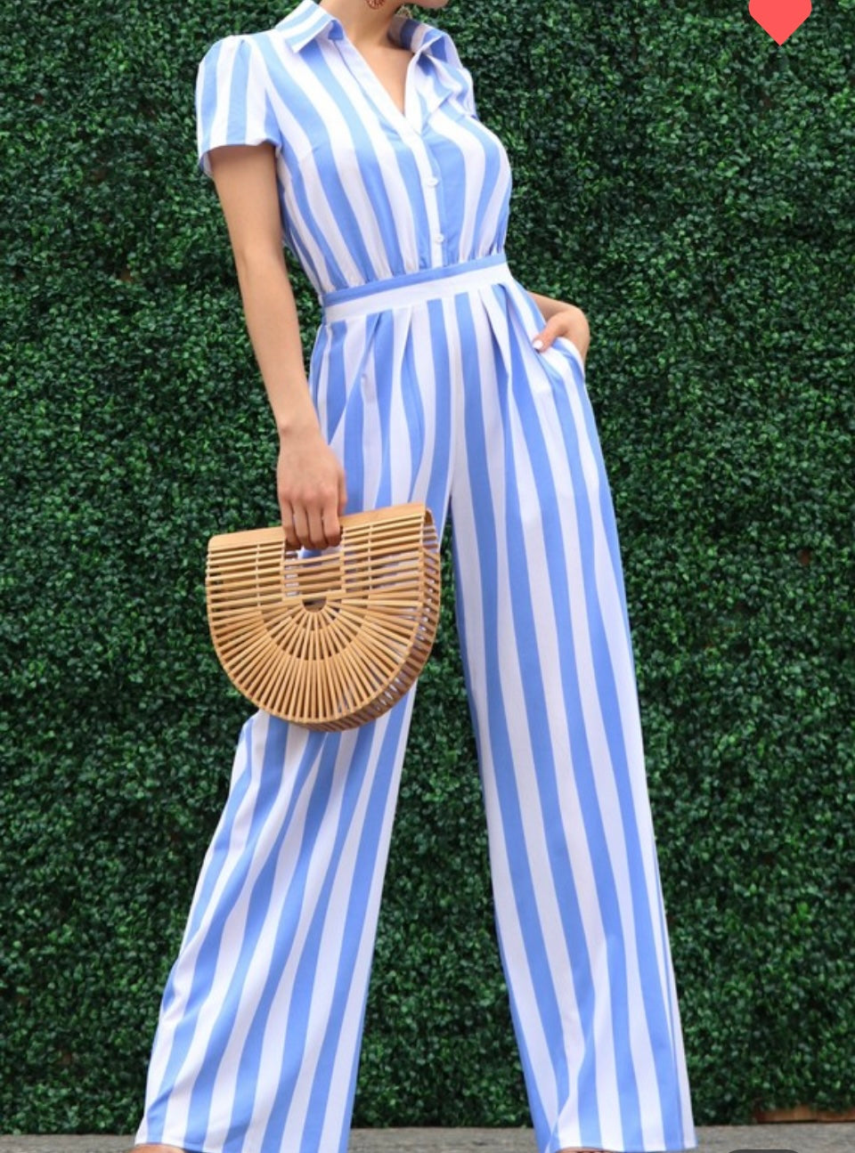 Tu best sale striped jumpsuit