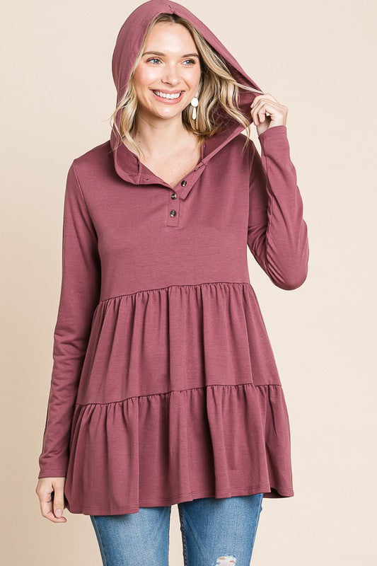 Hoodie Long Sleeve Tunic Top