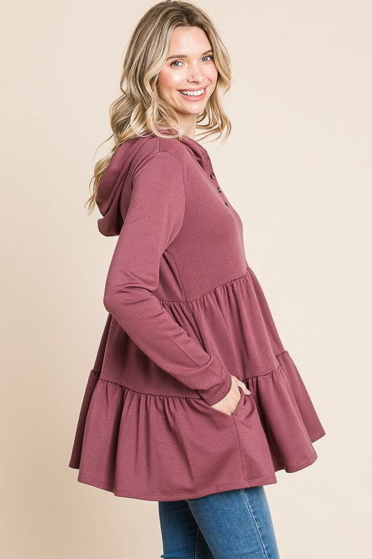 Hoodie Long Sleeve Tunic Top