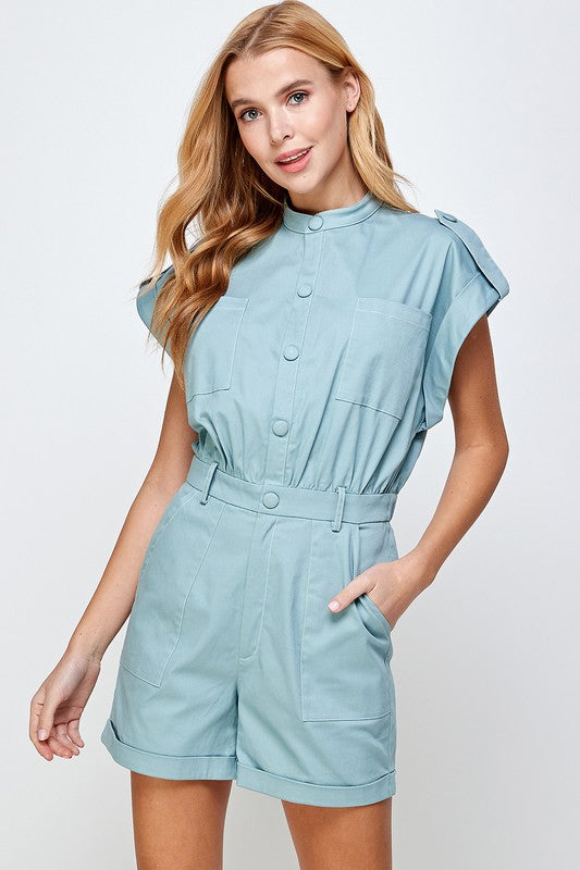 Dusty Blue Romper