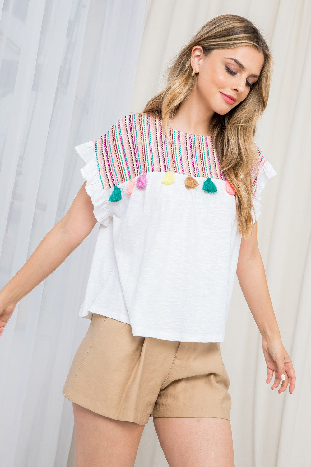 Knit Tassel Top