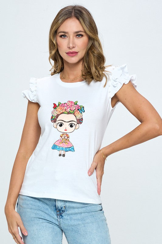 Frida Print Top