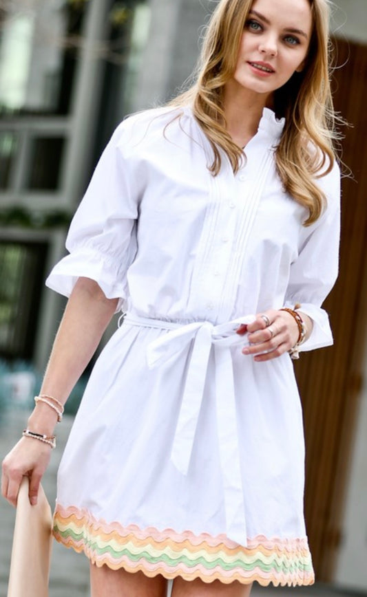 White Combo Dress