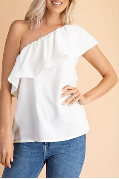 One Shoulder Ruffle Top