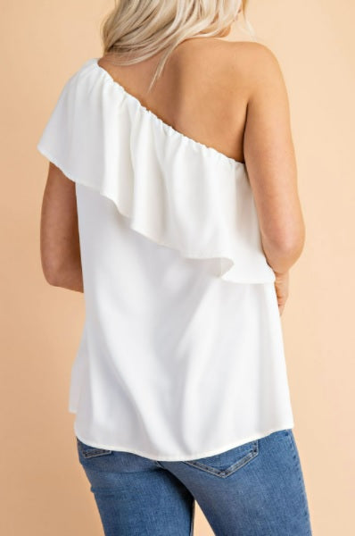 One Shoulder Ruffle Top