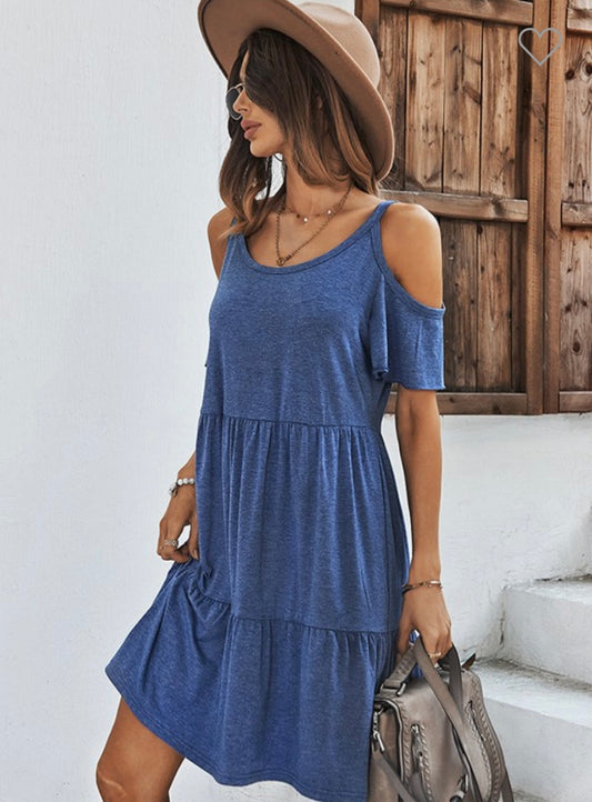 Cut Out Shoulder Mini Dress